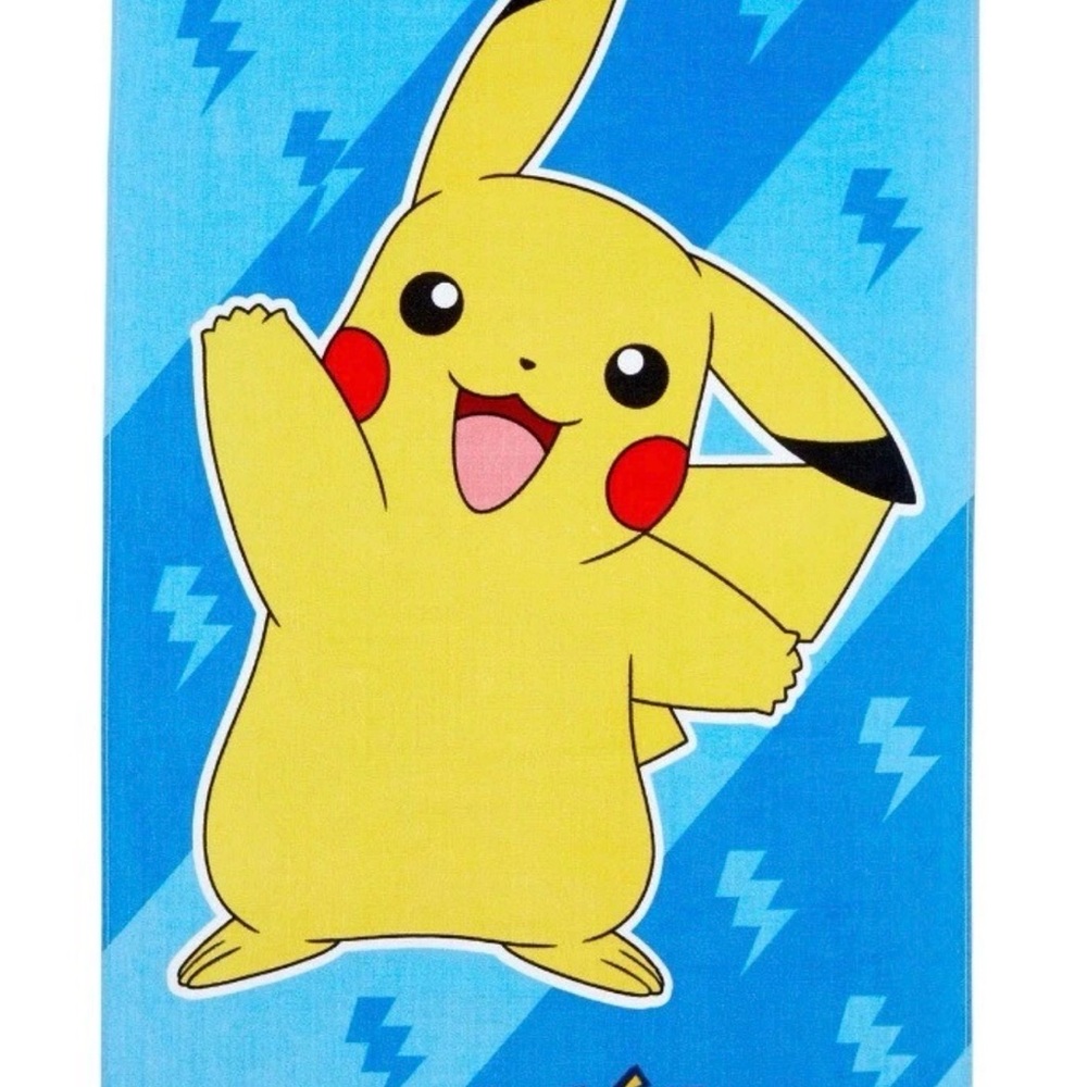 Pikachu Beach Towel - Bright Yellow with Blue Background